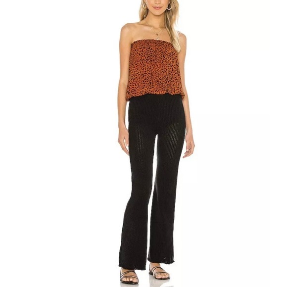 Indah Tops - INDAH Gemma Tube Top Womens Small Medium Orange Black Cheetah Animal Print NWT